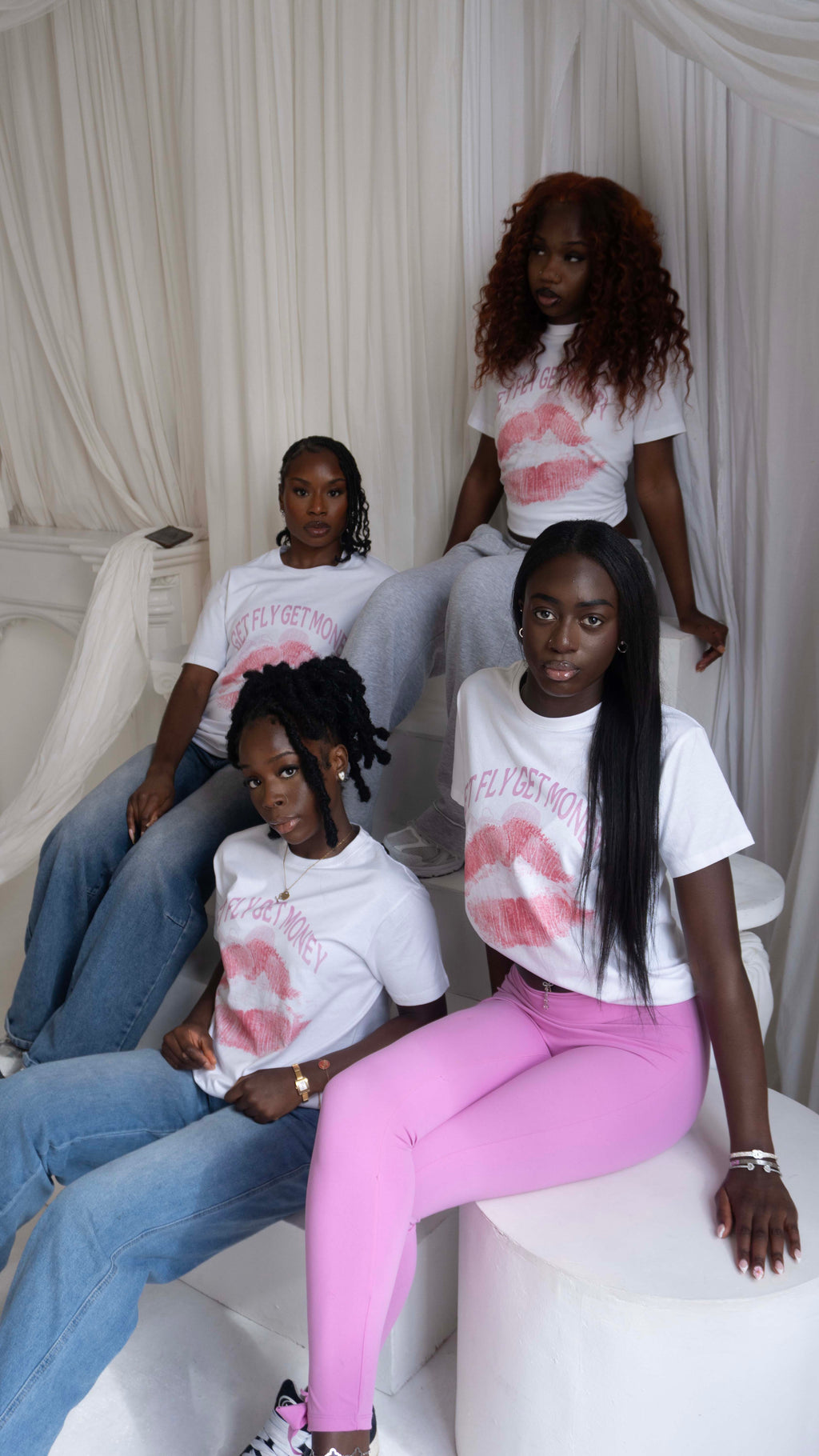 GFGM Women's Lipstick Kiss Crew Neck T-shirt